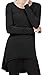 [DRSKIN] Women Comfy Loose Fit Long Tunic Top With Various Hem (XL, Black)