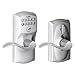 Schlage FE595 CAM 626 Acc Camelot Keypad Entry with Flex-Lock and Accent Levers, Brushed Chrome primary