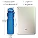 Sports Water Bottle with Filter & Strap, SOKLIT Portable BPA Free Drinking Cup 36oz/1000ml, Flip Top Leak Proof - 0.51lb Plastic Bottles for Gym Outdoor Hiking Camping Height 11'' Diameter 2.95'' Blue