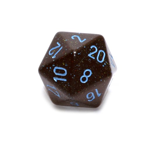 Jumbo d20 Counter - Speckled 34mm Dice: Blue Stars