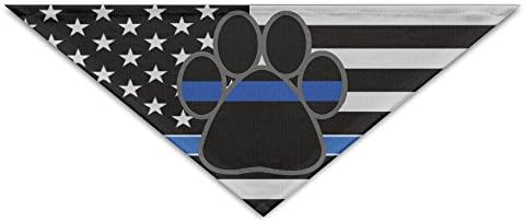 PETLOVEPET USA Thin Blue Line Flag Dog Paw Triangle Pet Scarf Dog Bandana Pet Collars For Dog Cat One Size