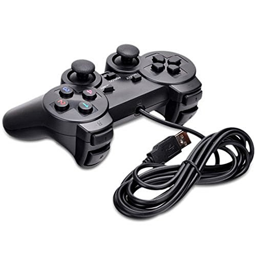 SQDeal USB Dual Shock Joystick Gamepad Gaming Controller [Double Vibration Feedback Motors] for PC Computer Laptop Window (Black) - Thumbnail 4