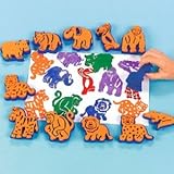 Fun Express Zoo Animals Stamps/Crafts/Birthday Party/Stampers/Stationary/Goody Bags Novelty (12 Count)