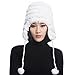URSFUR Women's Rex Rabbit Fur Hats Winter Ear Cap Flexible Multicolor