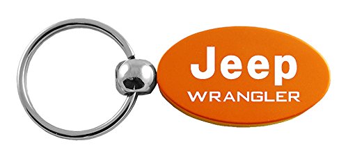 Jeep Wrangler Orange Aluminum Oval Key Chain