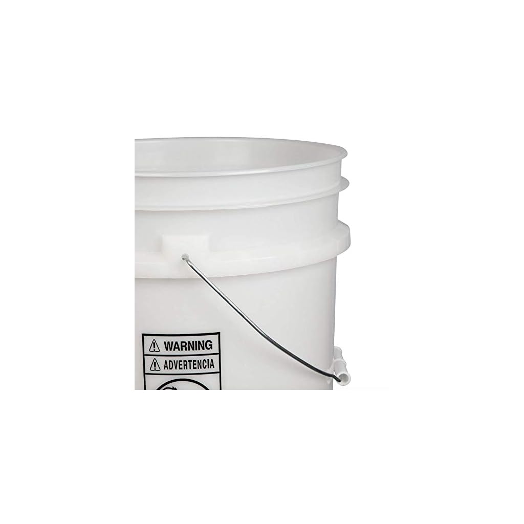 House Naturals 5 Gal White Plastic Buckets Food Grade BPA Free Premium