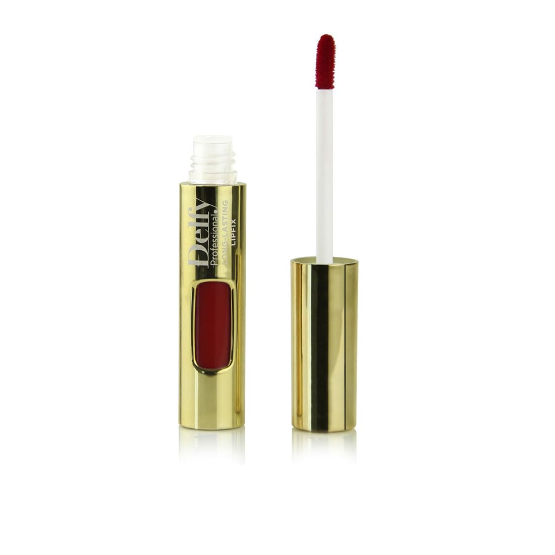 Delfy Long-Lasting Lipfix Liquid Lipstick, Aurora Red