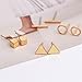 Geerier Triangle Earrings Circle Ring Square Bar Earrings Set Gold Color 4 Pairs for Girls Women