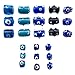 180 Pieces Blue Evil Eye Glass Beads for Jewelry Making - DIY Starter Kit for Adults - Free Leather Necklace and Bracelet for Inspiration - Wholesale Craft Supplies