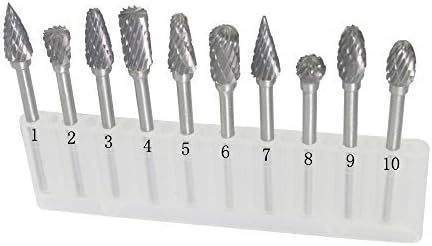 Carving Expert 10pcs Double cut 1/8in Shank Tungsten Carbide Rotary Burr Fit Dremel by Carving Expert