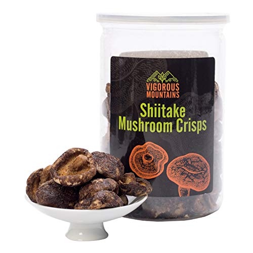 VIGOROUS MOUNTAINS Shiitake Mushroom Crisps Snack Dried Vegetables Delicious Food 6 OZ - Thumbnail 2