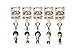 One Direction 1D - Set of All 5 Original Band Members - Celebz Mini Figure Keyrings - Harry, Zayn, Louis, Liam & Niall