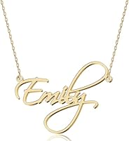 UMAGICBOX Personalized Name Necklace with 14 Font Styles - Customizable Gold & Silver Pendant - Ideal Gift