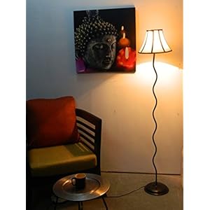 tu casa Floor LAMP with Stripe Shade