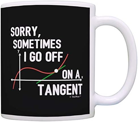 DHIHAS Strong Stability Durable Coffee Mug Funny Math Gifts Sometimes I Go Off on a Tangent Math Geek Gifts STEM Engineer Gifts for Math Teachers Gift Coffee Mug Tea Cup Black