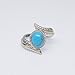 GUAngqi Women's Turquoise Feather Ring Cocktail Party Rings Bridal Wedding Size 6- 10,As picture