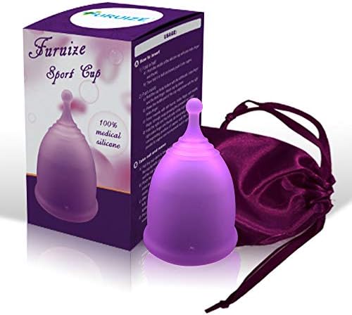 FURUIZE Menstrual Cup - 12h Day & Night Protection - Reusable Soft Comfortable Period Cup (Sport, L)