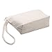 Aspire 12-Pack Natural 100% Cotton Canvas Wristlet Pouches, DIY Cosmetics Bag with Bottom
