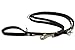 Black 6 Way European Multifunctional Leather Dog Leash, Adjustable Schutzhund Lead 49