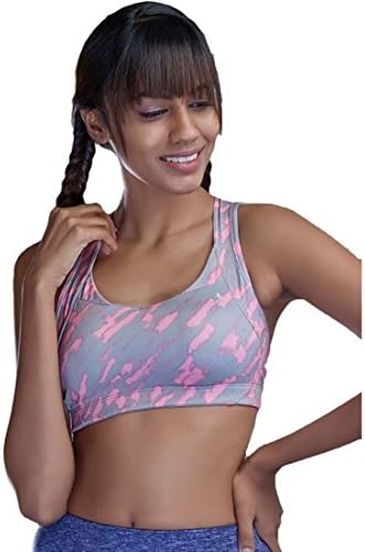 RRAVE Women's Medium/High Support Cross Back Sports Bra With Molded Cups S Pink