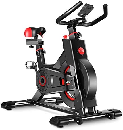 Dripex Upright Exercise Bikes (Indoor Studio Cycles) - Studio Quality with Heart Rate Monitor, Large Bidirectional Flywheel, Belt Drive, Infinite Resistance, LCD Displays, Hand Pulse【2019 Mode】