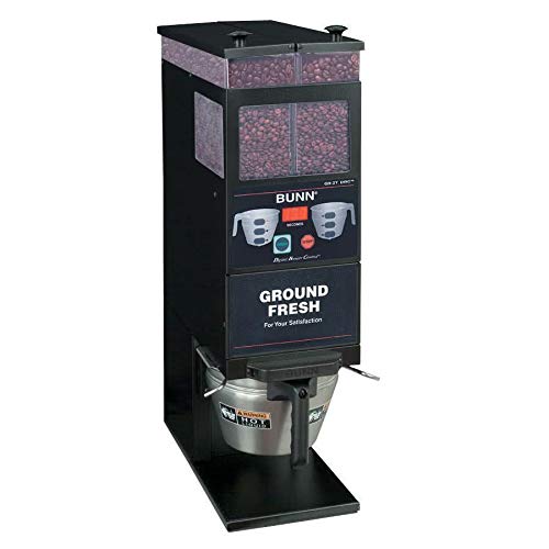 Click Here to See More Images Bunn 33700.0001 G9-2T DBC Black Double Hopper Portion Control Coffee Grinder 120V