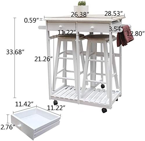 Four-piece bar-height dining set with two stools in a modern design.