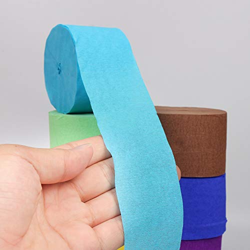 16 Rolls 489.6 Yard Polychromatic Crepe Paper Streamer Backdrop Paper Decorations Rainbow Crepe Paper in 16 Colors, for Party Birthday,Wedding Ceremony,Concert and Various Large Festivals Decoration