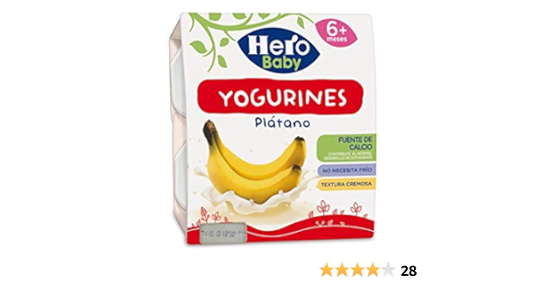 Hero Baby Yogurines - Tarrinas de Yogur de Plátano para Bebés ...