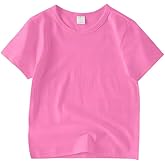 Juephe Cotton Kids T-Shirts Short Sleeve Summer Crew Neck Basic Tops for Boy & Girl&Toddlers