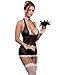 Yomoko Sexy Cosplay Maid Lingerie Costume Fancy Dress Babydoll Sleepwear Black