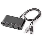 Gamecube Controller Adapter, Super Smash Bros Gamecube Adapter for Wii U, Nintendo Switch and PC. Support Trubo and Vibration, No Drivers Needed, Plug & Play.