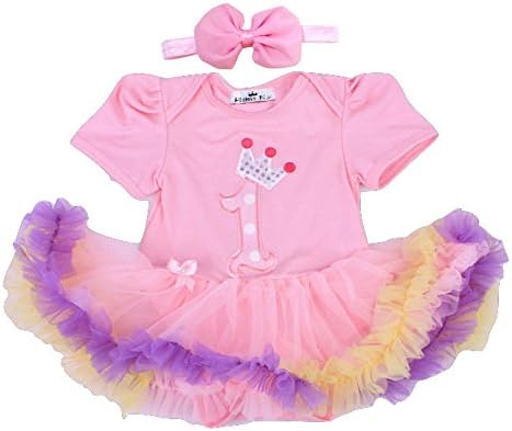 Amazon チュチュ付きロンパース 誕生日 1歳 6ヶ月 ハーフバースデー お祝い キッズ ドレス ベビードレス L ８０サイズ相当 ピンク フォーマル 通販