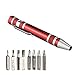 SWATOM 8 in 1 Mini Screwdriver Set Small Screwdrivers Pen Magnetic Repair Tools EDC Compact Precision Gadgets for Computer Eyeglasses Daily Home Improvement Use (Red)