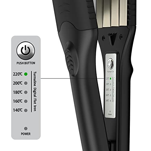 DSHOW Hair Crimper for Women, Hair Waver Hair Straightener with 4 Interchangeable Titanium