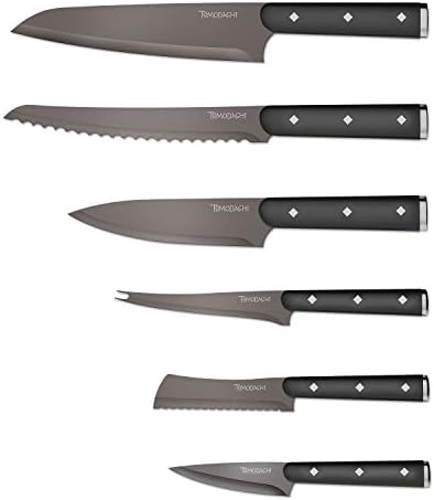 Tomodachi 12-Piece Titanium-Coated Cutlery Set Knife Chef Profesional (Assorted Colors)