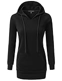 JJ Perfection Womens Raglan Long Sleeve French Terry Tunic Top Hoodie
