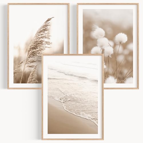 OHBIMBA® Set of 3 Modern Living Room Decorative Wall Posters – Decorative Pictures Wall Decoration – Decorative Canvas (30 x 40 cm – Without Frame)