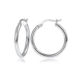 Hoops & Loops Sterling Silver 2mm High Polished Small Round Hoop Earrings