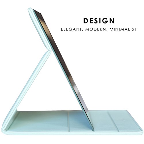 Premium Portable Makeup Mirror by MODESSE (Mint) | Perfect for Travel, Office Desk, Vanity Table | Large Size, Folding Design with Stand, Vegan Leather | Beauty Gifts for Bridesmaids - Thumbnail 2