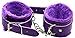 AoMoon Soft Comfortable PU Leather Handcuffs Wrist Adjustable (Purple)