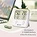 Habor Large LCD Screen Temperature Humidity Monitor High Accuracy Room Thermometer Hygrometer Indicator for Home Office Greenhouse Cellar, (3.3 X 3.2 Inch), Light White