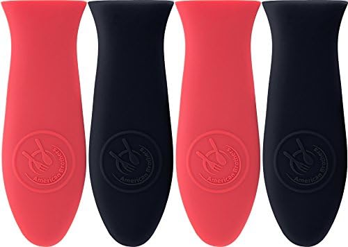 Premium Silicone Handle Cover, Heat Protecting Silicone Hot Handle holder, Silicone Pot Handle Cover for Cast Iron Skillets 4 Pcs