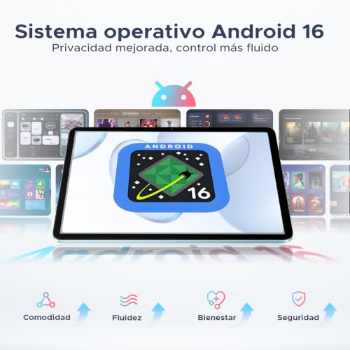 Easerush P12 Plus Tablet 12.2 Pulgadas, Android 16 & Gemini AI, 48GB RAM+256GB ROM/2TB, 120Hz 2.4K, T7300 Octa-Core, 12000mAh, Altavoces Cuádruples, Widevine L1/Tablet con Teclado y Ratón/Funda-Azul