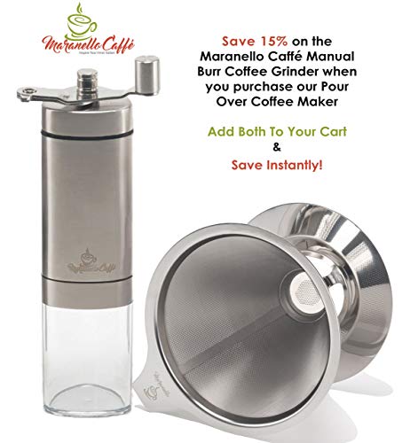 Maranello Caffé Manuelle Kaffeemühle, verstellbare Mahlung, konische Mahlung, Kaffeemühle für Französische Presse… – Bild 4