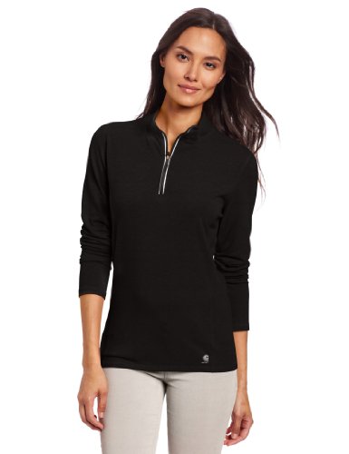 Carhartt Women's Force Performance Cotton Quarter-Zip Shirt,Black,Large