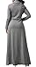 Boloren Women Cowl Neck Maxi Dresses Long Sleeve Loose Plain Maxi Dresses With Pockets, Grey, X-Large