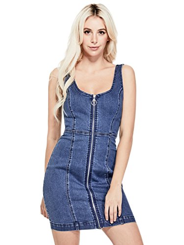 guess factory denim dress Y2K Denim Blue Guess Skater Dress