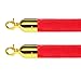 2 pcs Red Velvet Stanchion Rope, 5 Feet Crowd Control Safety Barriers with Polished Gold Hooks, Thick Stanchion Queue Barrier Rope for Carpet Events Movie Theaters Grand Openings