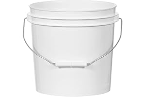ATERET 2 Gallon White Bucket Only - All Purpose Pails - Food Grade - Made in USA - BPA Free Plastic (3 Pack)